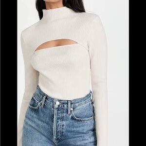 NWT JOE'S JEANS RIYA CUTOUT Wool SWEATER Off White/cream